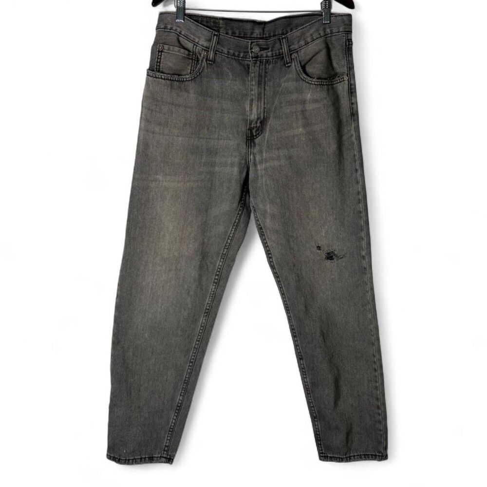 Levi's 550 '92 Reissue Faded Black Charcoal Wash Distressed Jeans 34x32 Relaxed